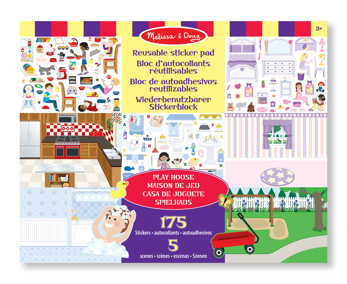 Wiederverwendbarer Stickerblock Spielhaus