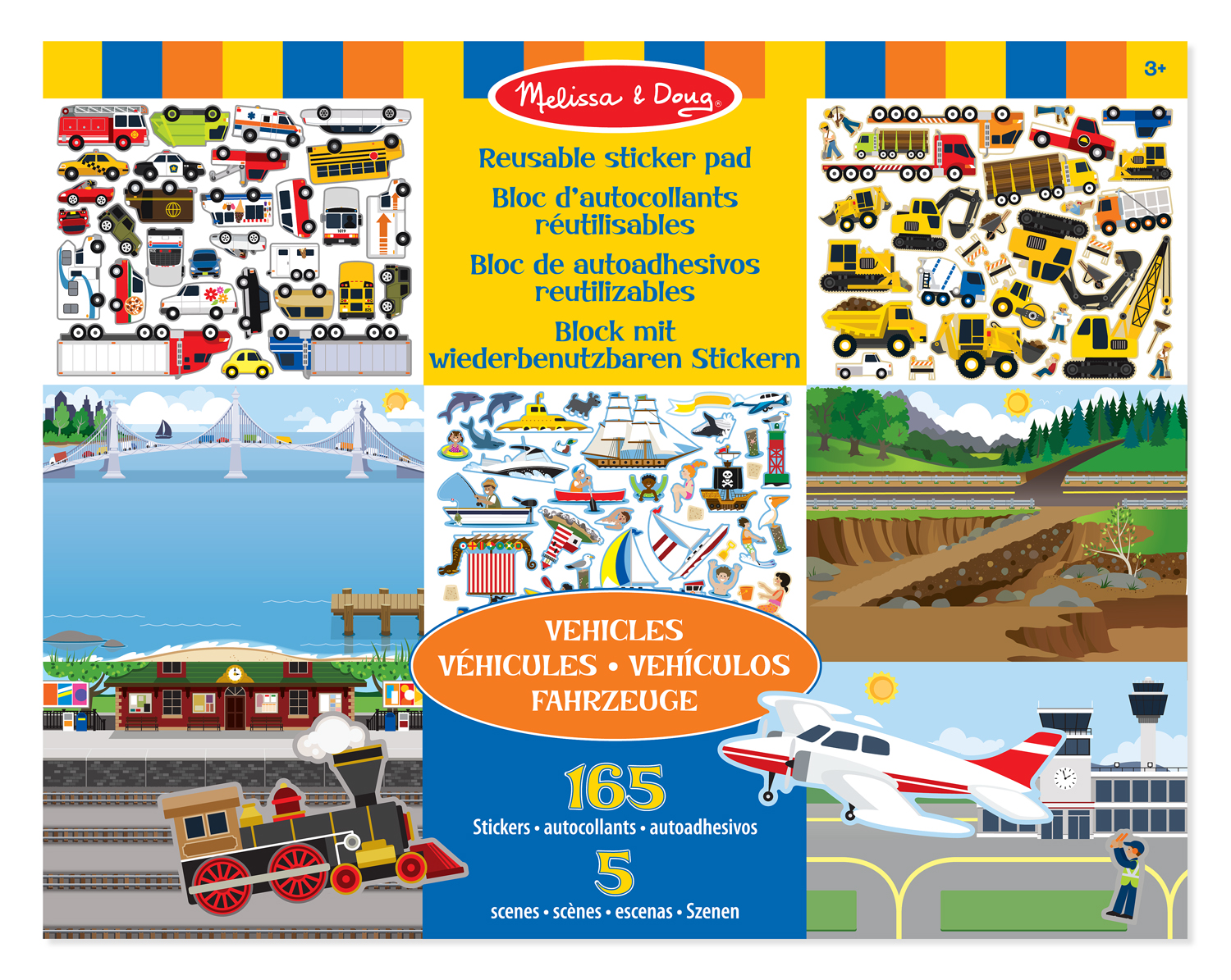 Wiederverwendbarer Stickerblock Fahrzeuge