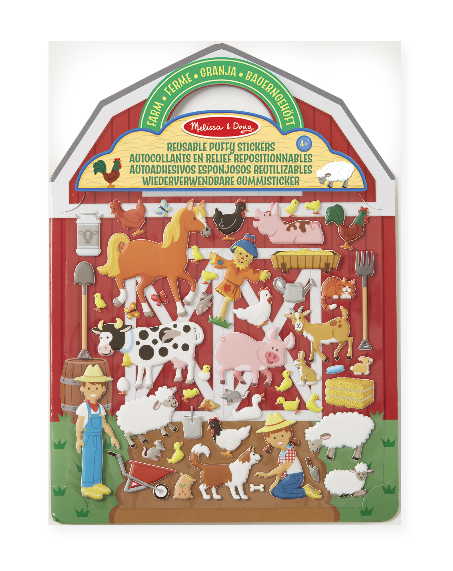 Wiederverwendbare Puffy Sticker Bauernhof