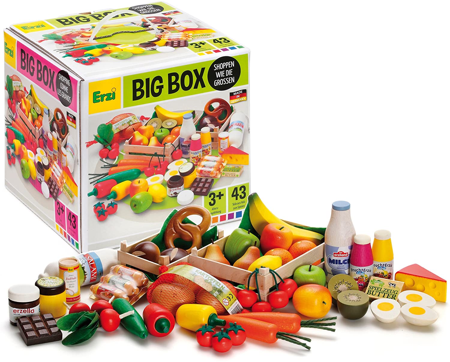ERZI Big Box aus Holz, 43-tlg.