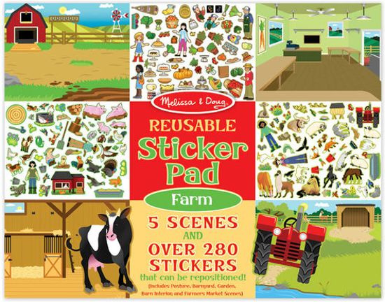 Wiederverwendbarer Stickerblock Bauernhof