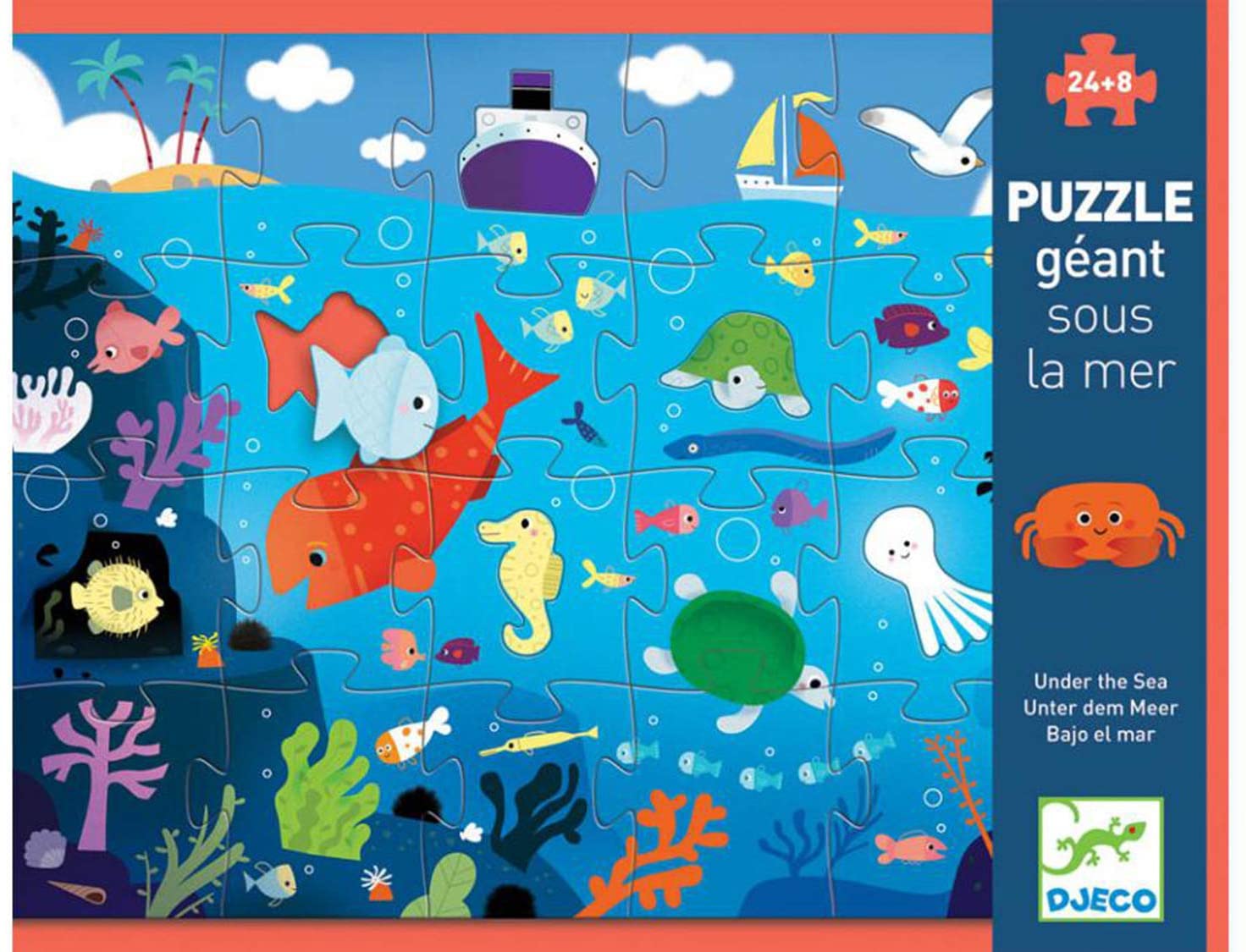 Djeco Bodenpuzzle: Tief im Meer, 24 teilig