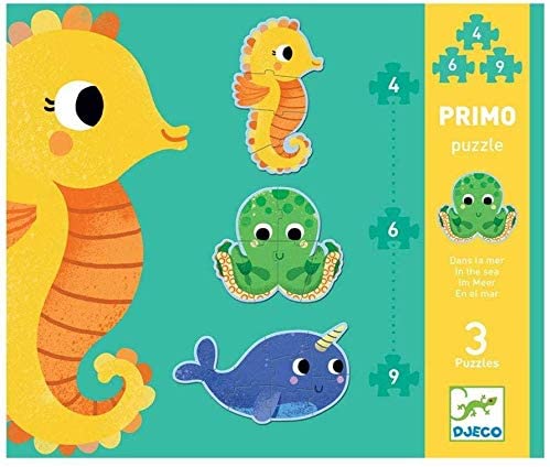Djeco Primo Puzzle Meerestiere 4-6-9